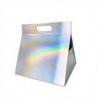 Triangular Foldable Portable Eco-Friendly Paper Box Magnetic Closure Handle Printing Rigid Cardboard Cosmetic Wedding Gift