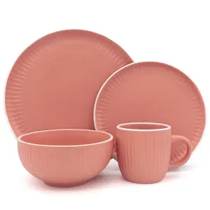 Direct usine de haute qualité pas cher prix plats et assiettes chargeur assiettes ensembles de vaisselle forme ronde ensemble de vaisselle