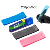Sacs jetables pour machine à tatouer, 200 pièces/boîte, manchons de protection en plastique PE pour pistolet à tatouer, fournitures de maquillage semi-permanent