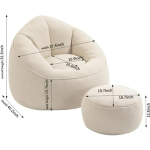 Online Bulk Order Contemporary Vacuum Compressed <b>Accent</b> <b>Chair</b> with Ottoman for Villa Household Space Saving Eco-Friendly Packing - Product Image 6