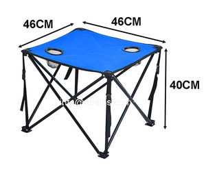 Table de camping pliante en acier OEM populaire pour l'extérieur avec porte-gobelets FD-S013 - Product Image 6