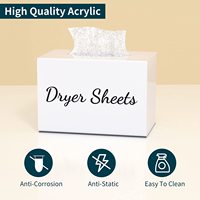 Porte-feuilles de séchage en acrylique magnétique, boîte à mouchoirs, distributeur de feuilles assouplissantes pour le linge, boîte de rangement pour feuilles de séchage
