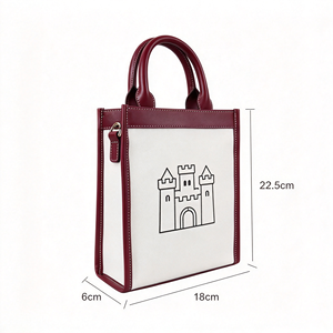 Bolso de Hombro Pequeño Personalizado de Moda Casual, Tipo Tote, de Lona de Algodón para Exteriores, con Cierre de Cremallera, Forro de Poliéster y Correa de Hombro Mini para Mujer - Product Image 5