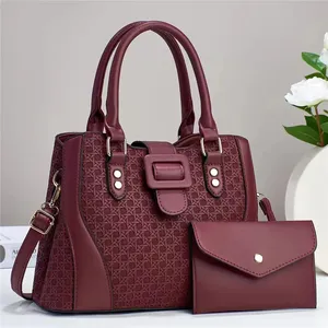 Ensemble deux pièces rétro élégant <span class=keywords><strong>pour</strong></span> femme, sacs messager polyvalents en PU et polyester durables, nouveauté tendance <span class=keywords><strong>pour</strong></span> mamans d'âge mûr - Product Image 1