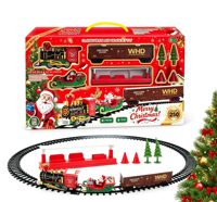 Train électrique de Noël avec lumières et sons, fonctionne sur piles, en plastique, échelle 1:24, jouet pour enfants, cadeau de Noël