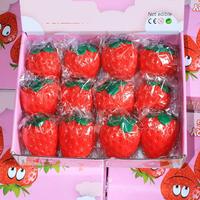 Jouet Squishy Fraise Changeant de Couleur en TPR, Gelée Douce Anti-Stress Sensoriel, Décompression, Faible MOQ, Vente en Gros, Personnalisable