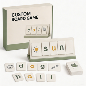 Jeu de société personnalisé en usine, fabricant d'origine, cartes de jeu de mémoire éducatives, cartes flash de phonétique préscolaire imprimées sur papier - Product Image 1