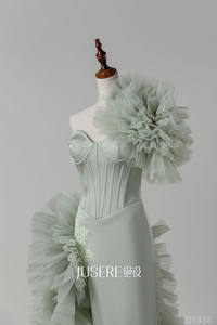 Jusere-<span class=keywords><strong>Vestidos</strong></span> de Noche de menta <span class=keywords><strong>para</strong></span> mujer, Falda recta de diseño único, vestido Formal de invitados de <span class=keywords><strong>boda</strong></span>, <span class=keywords><strong>2022</strong></span> - Product Image 2