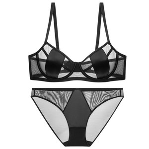 Ensemble de lingerie sensuelle française, ultra-fine, pour <span class=keywords><strong>poitrine</strong></span> généreuse, effet amincissant, grande taille, sans trace, anti-affaissement, haut de gamme - Product Image 1