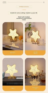 Luminária de Mesa de Metal Dourado Luxuosa LED com 3 Cores Reguláveis para Quarto de Hotel, Restaurante e Café - Product Image 2
