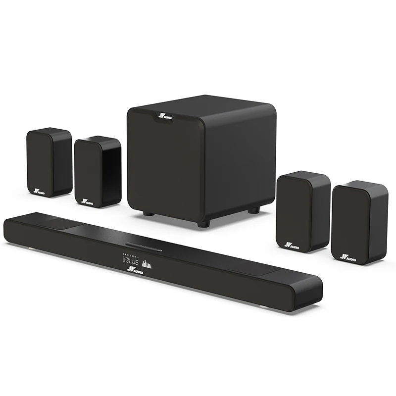 Sistema audio Surround Wireless Home Theater 7.1 HD per TV con Subwoofer cablato grande suono e 2 coppie di altoparlanti Surround