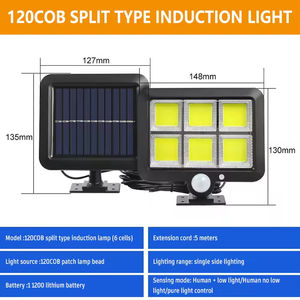 Lámpara de Jardín Solar para Exteriores, IP65 Impermeable, Funciona con Batería, LED con Sensor de Movimiento, Lámpara de Pared - Product Image 3