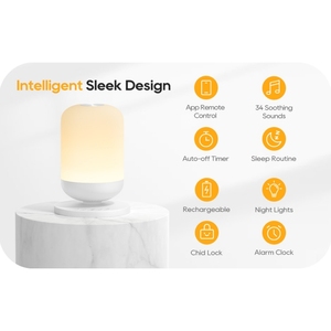 <span class=keywords><strong>Wifi</strong></span> tuya điều khiển giọng nói Độ sáng điều chỉnh ánh sáng ban đêm trẻ em ngủ thư giãn âm thanh máy bé tiếng ồn trắng làm dịu - Product Image 1