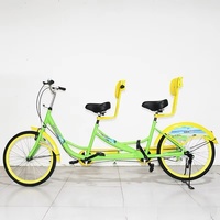 Vélo Tandem pour Deux Personnes, Location en Zone Scénique, Cadre en Acier Carbone, Siège en Cuir, 24 Pouces, Fabrication Monobloc