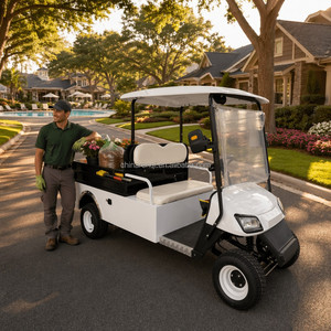 Chariot utilitaire électrique <span class=keywords><strong>de</strong></span> qualité industrielle avec benne et auvent pour l'entretien des terrains <span class=keywords><strong>de</strong></span> golf, des espaces verts et des équipes <span class=keywords><strong>de</strong></span> paysagisme, OEM - Product Image 1