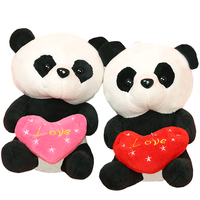 Vente en gros usine : Peluche Panda en forme de cœur de 18 cm, cadeau de Saint-Valentin, jouet en peluche pour machine à grue