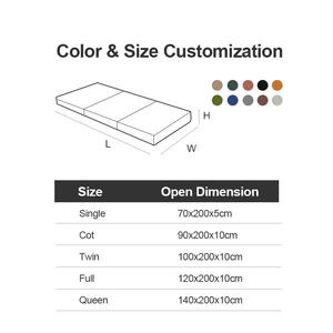 Matelas pliant simple pleine grandeur personnalisé, matelas <span class=keywords><strong>de</strong></span> sol à 4 plis avec design antidérapant, idéal pour les voyages en camping-car, le camping et les invités - Product Image 2