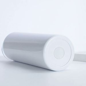 Vaso térmico delgado de 20 oz al por mayor - Vaso de acero inoxidable mate en blanco para sublimación con tapa antiderrames y 2 pajitas - Product Image 3