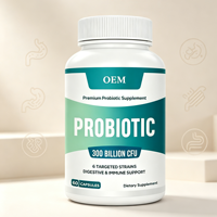 Probiotique 300 Milliards UFC 60 Capsules avec 6 Souches Ciblées Supplément OEM pour la Santé Digestive et Immunitaire