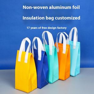 Sac isotherme portable en non-tissé avec feuille d'aluminium épaissie pour emballage commercial de thé au lait et de barbecue, idéal pour les aliments et le sucre à emporter, recyclable - Product Image 2