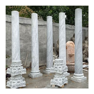 Colonne Decorative Esterne in Stile Greco, Pilastri in Marmo Naturale <span class=keywords><strong>di</strong></span> Carrara, Colonna Classica Corinzia - Product Image 1