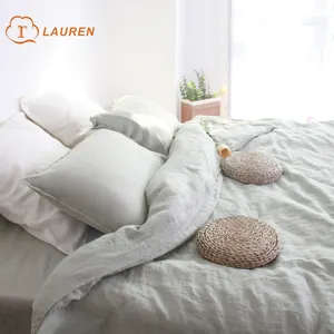 2023 NEW Stone Washed 100% French Linen Duvet Cover Set Sheet Set Bedding Set With Pillow Cases