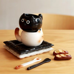2026年新作 家庭用漫画デザインマグ 猫型コーヒーウォーターミルクカップ 可愛いセラミックマグ - Product Image 5