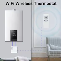 Termostato Inteligente Inalámbrico WIFI HY703, Programable, Material ABS/PC, Caldera de Gas, Calefacción, Control Remoto, Válvula Mezcladora Termostática