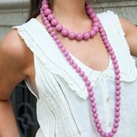Perhiasan Fashion OEM/ODM Kalung Panjang Berlapis-lapis Manik-manik Warna-warni untuk Wanita, Kalung Bola Bundar Gaya Boho, Grosir Perhiasan