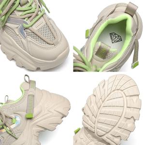 Nouvelles baskets compensées pour <span class=keywords><strong>femme</strong></span>, durables, antidérapantes, respirantes, légères, à lacets avant, avec empeigne en maille, rehaussantes - Product Image 4