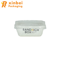 Boîte à sandwichs rectangulaire jetable en Malaisie avec impression personnalisée blanche, moule plumeux pour collations et épicerie, tasse de Singapour