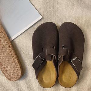 Zapatos Unisex de Gamuza Genuina de Alta Calidad, Estilo <span class=keywords><strong>Birkenstock</strong></span>, para <span class=keywords><strong>Mujer</strong></span>, con Base de Corcho, Lujosos, Ligeros y Antideslizantes - Product Image 2
