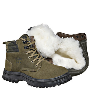 Botas de Nieve para Hombre, Forradas de Piel, Impermeables, con Tacón Medio, Cálidas y Cómodas para Uso en Exteriores - Product Image 1