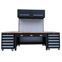 Table de travail robuste en bois de hêtre, plateau de 50 mm d'épaisseur, pieds réglables avec tiroir à outils