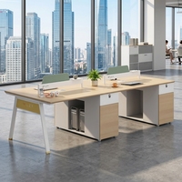 Poste de travail de bureau moderne en bois avec cloison, bureau informatique, table de direction, ensemble de mobilier de bureau pour employés, vente en gros