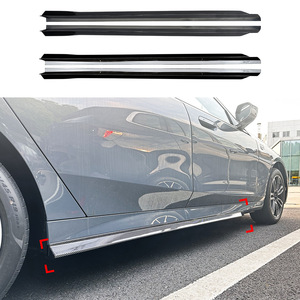 Amp-Z Side Skirt For Bmw 5 Series G60 G61 M Sport 2024+ Piano Black Carbon Fiber Texture Matte Finish Exterior Modification - Product Image 1