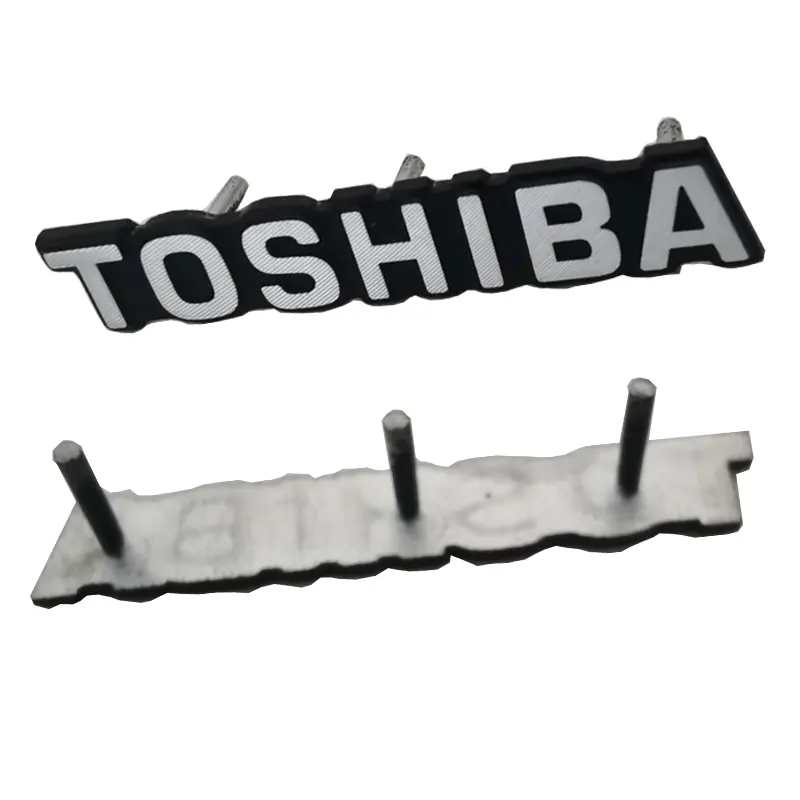 polished Brushed metal Aluminum logo embossed plate sticker
