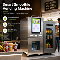 Distributeur automatique de smoothies aux fruits frais personnalisés - Anti-vandalisme, à monnayeur, Wi-Fi avec fonction de nettoyage automatique pour les friandises glacées