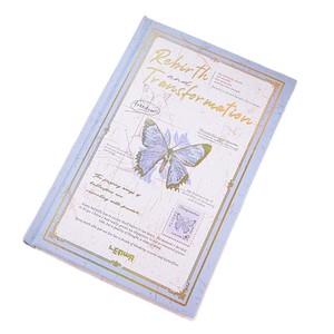 Quaderno Vintage con 200 Pagine Bianche Formato A5, Design a <span class=keywords><strong>Farfalla</strong></span>, Copertina Rigida con Lamina Dorata e Bordi Colorati - Product Image 4