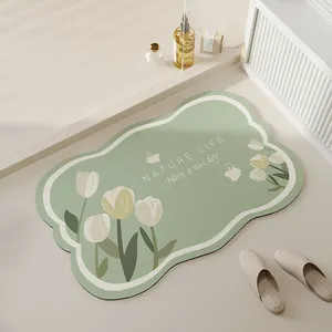 Beautiful Support size customized Soft and Wear rubber and scratch mat Anti slip bathroom rugs