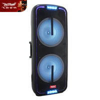 Haut-parleur audio acoustique professionnel sans fil Woofer Instrument PA DJ double 12 pouces sur pied, amplifié, Bluetooth, pour fêtes