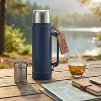 Thermos en acier inoxydable 1000 ml, tasse isotherme CPC pour boissons chaudes et froides avec infuseur à thé pour le bureau et les voyages