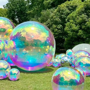 2025 New Big bóng sáng bóng cầu vồng Holographic óng ánh mờ Chrome PVC gương bóng 1m Inflatable gương bóng - Product Image 5