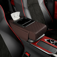 Accoudoir universel en cuir pour console centrale de voiture avec sac de rangement, coussin d'accoudoir et porte-gobelet, boîte à mouchoirs – Vente en gros
