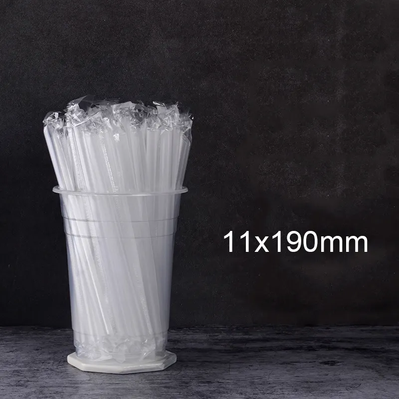 PP transparan sedotan Diameter 6x170mm sedotan plastik lurus sekali pakai untuk minuman jus