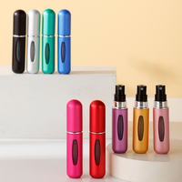 Mini voyage en aluminium or Portable 5ml rechargeable parfum atomiseur maquillage bouteille cosmétique avec pompe étui de pulvérisation