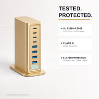 Chargeur de bureau GaN 520W, station de charge 8 ports, 4C PD100W Super Rapide, 4A QC30W, avec écran, pour Dell HP Lenovo