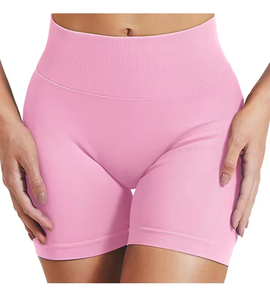 Vêtements de sport personnalisés de grande taille, vêtements de fitness respirants pour femmes, shorts de yoga sans coutures froissés à taille haute, shorts de course à pied à compression - Product Image 2