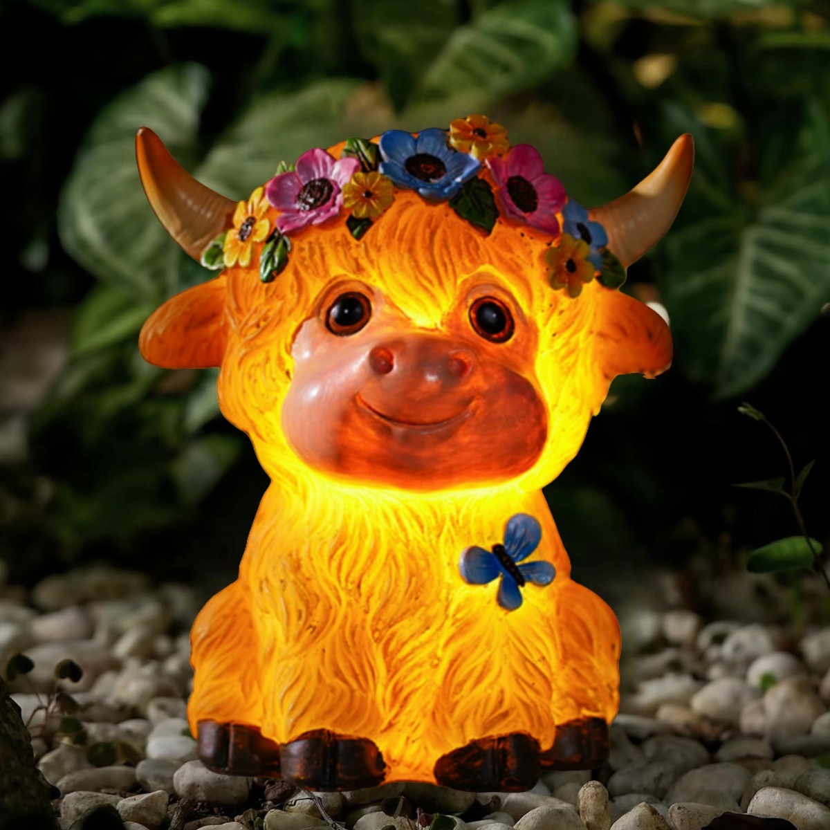 Piantatrice A Forma Di Mucca Delle Highlands – Decorazione Giardino In Rattan 40cm