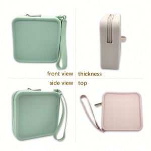 Porte-monnaie mini tendance, pochette carrée portable pour écouteurs, fermeture éclair étanche, petite bourse à monnaie en silicone durable pour les voyages - Product Image 3